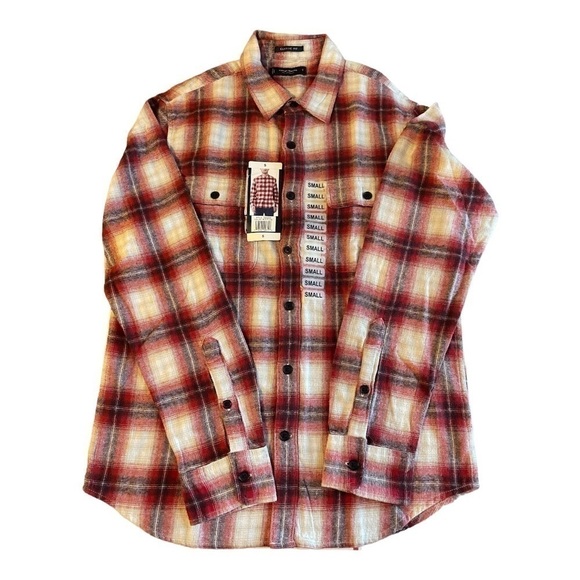 Lucky Brand Men's Button-Down Humboldt Woven Long Sleeve Flannel Shirt S - Picture 2 of 7